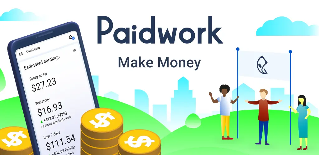 illustrative image of the paid work app