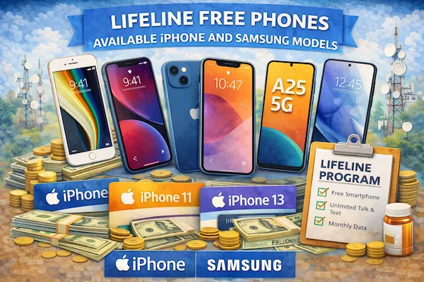 Lifeline free phones - Available iPhone and Samsung models