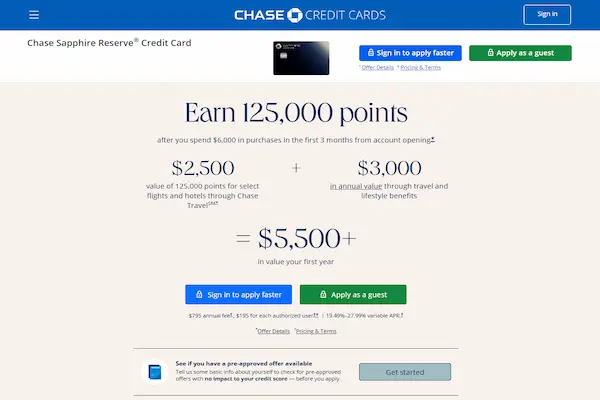 Chase Sapphire Reserve