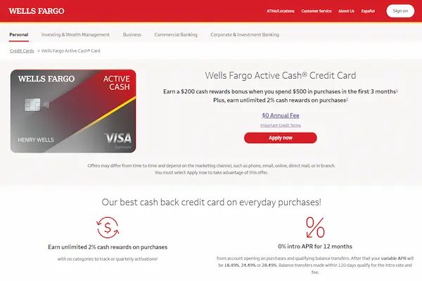Wells Fargo Active Cash